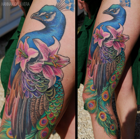 tattoos/ - Peacock & Lilies - 114530